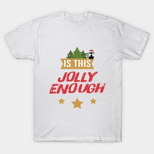 christmas is this jolly enough noel cat santa hat T-Shirt